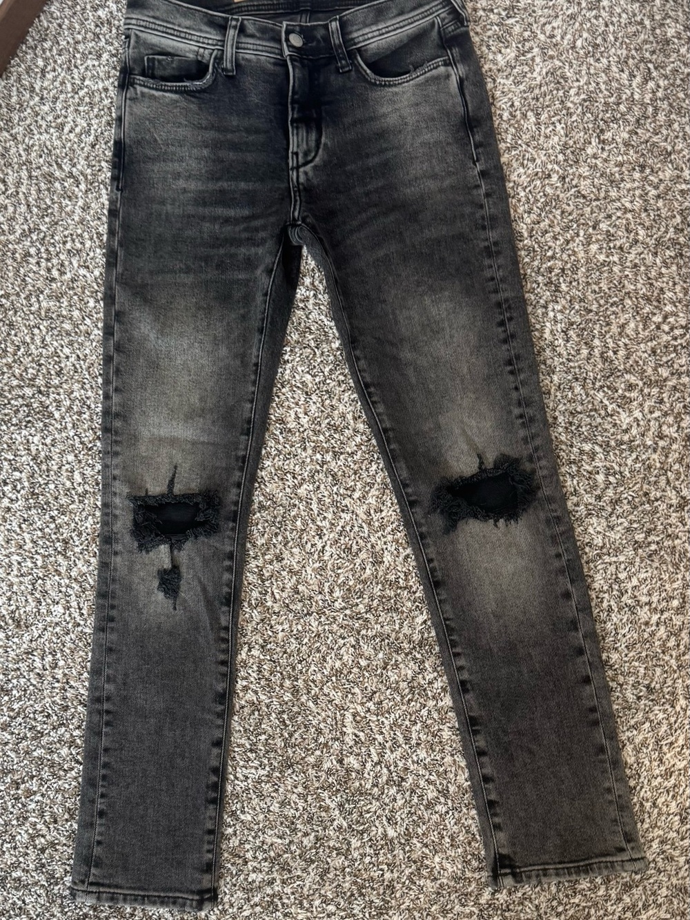 Pilcro Anthropologie Black Distressed Jeans Women’s Size 26 Acid Wash